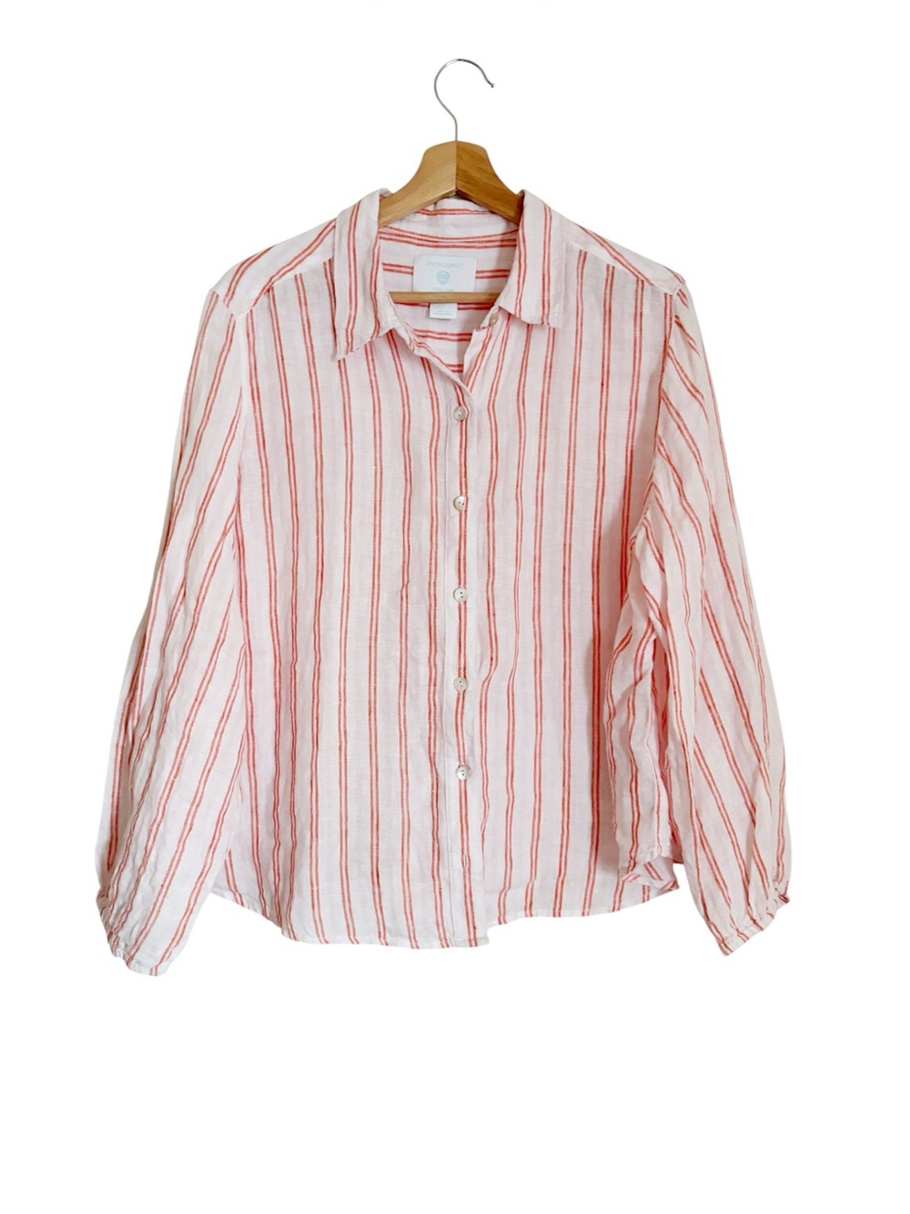 100% Linen Cynthia Rowley Striped Linen Button-Down Shirt